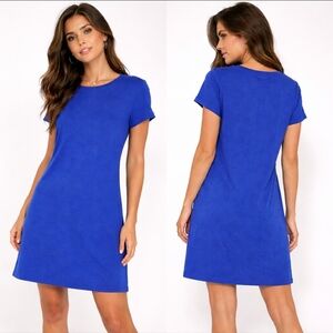 Gap Cobalt Blue T-Shirt Dress Minimalist Casual Shift Dress XS